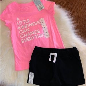 NWT Girls T-shirt and shorts set.